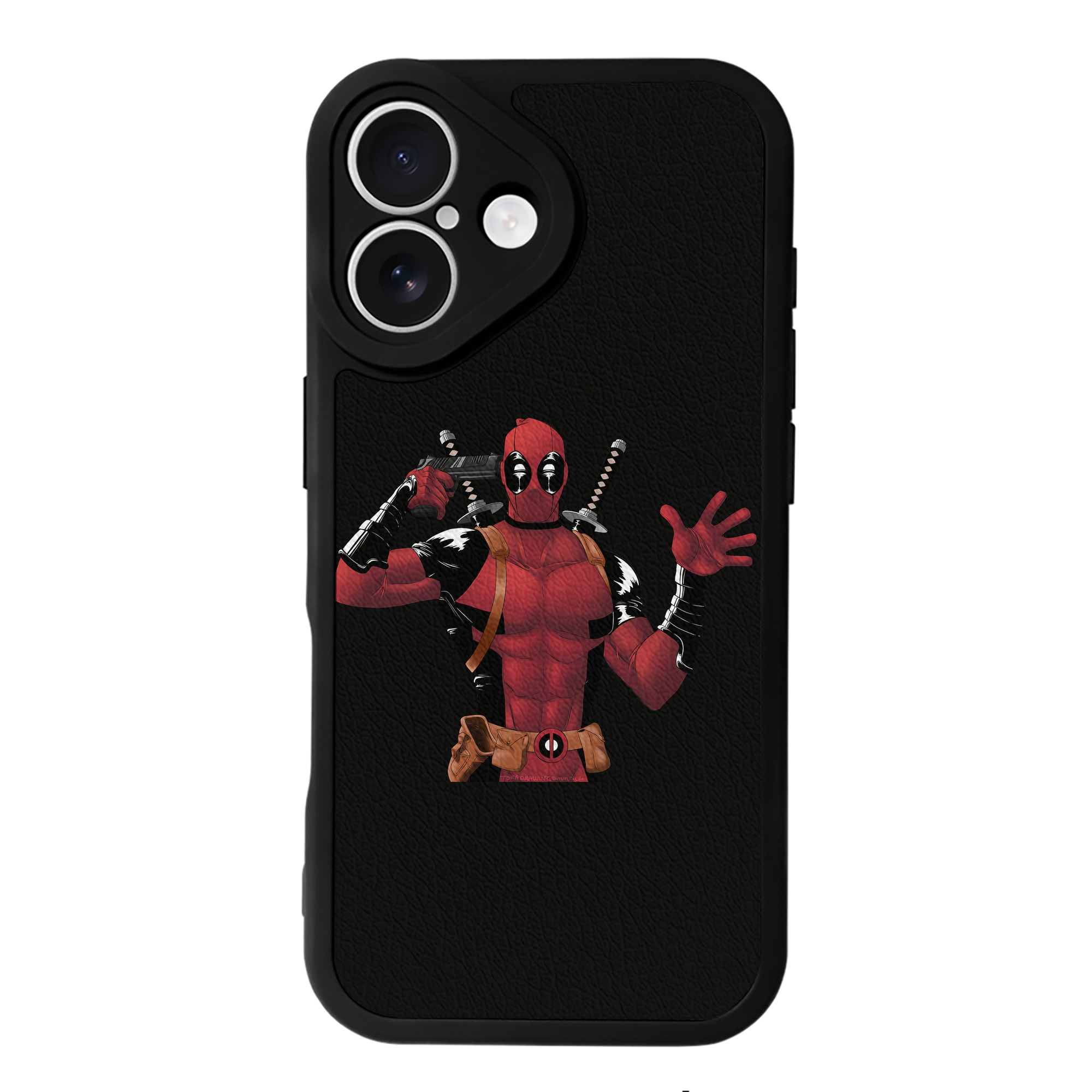 （画像用） Deadpool デッドプール 【iPhone 16シリーズ対応】シリコンスマホケース（レザー調） 材質：シリコン